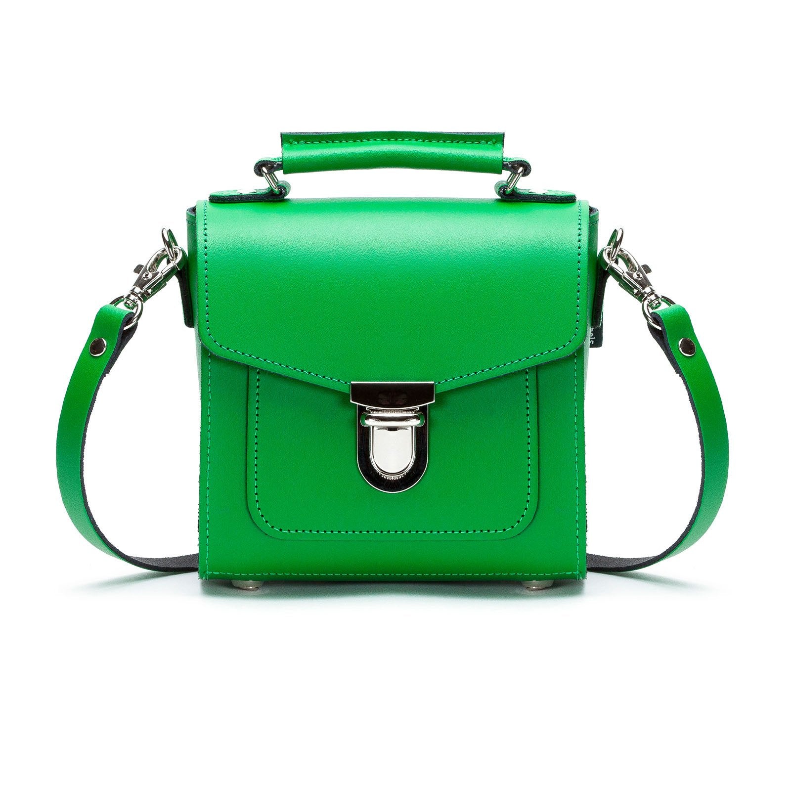Handmade Leather Sugarcube Handbag - Green - Grande