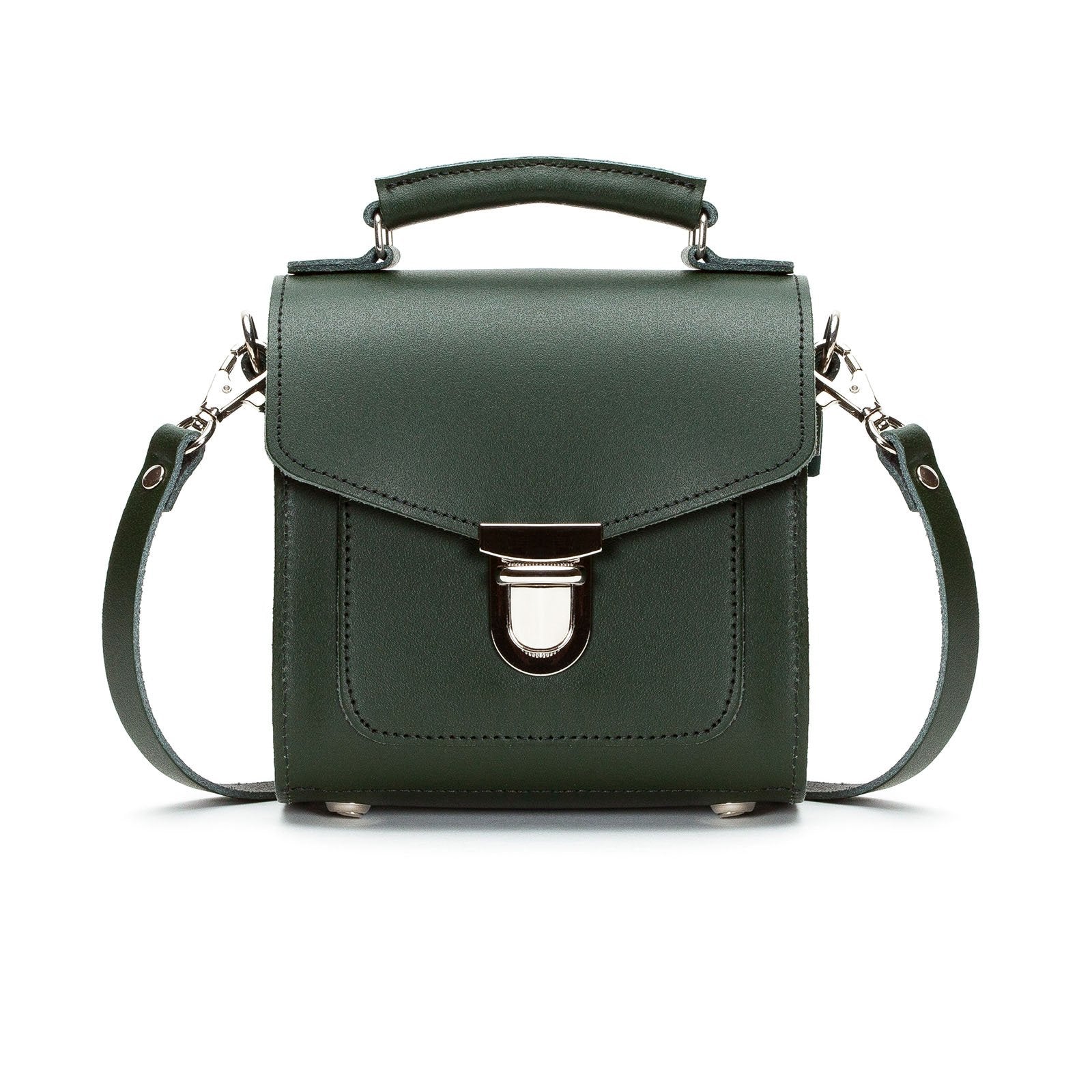 Handmade Leather Sugarcube Handbag - Ivy Green - Plus