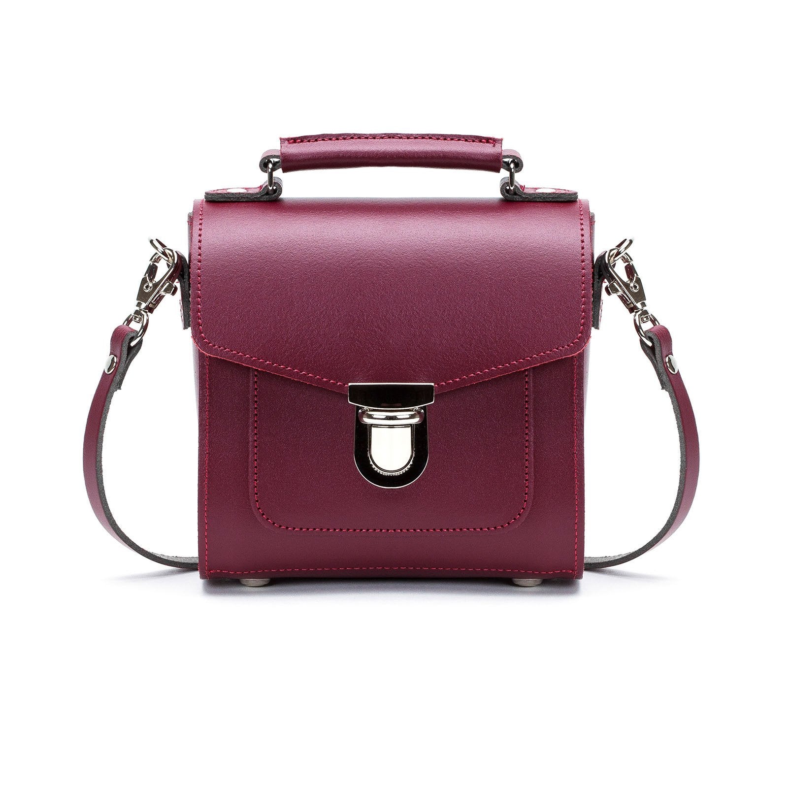 Handmade Leather Sugarcube Handbag - Oxblood - Grande