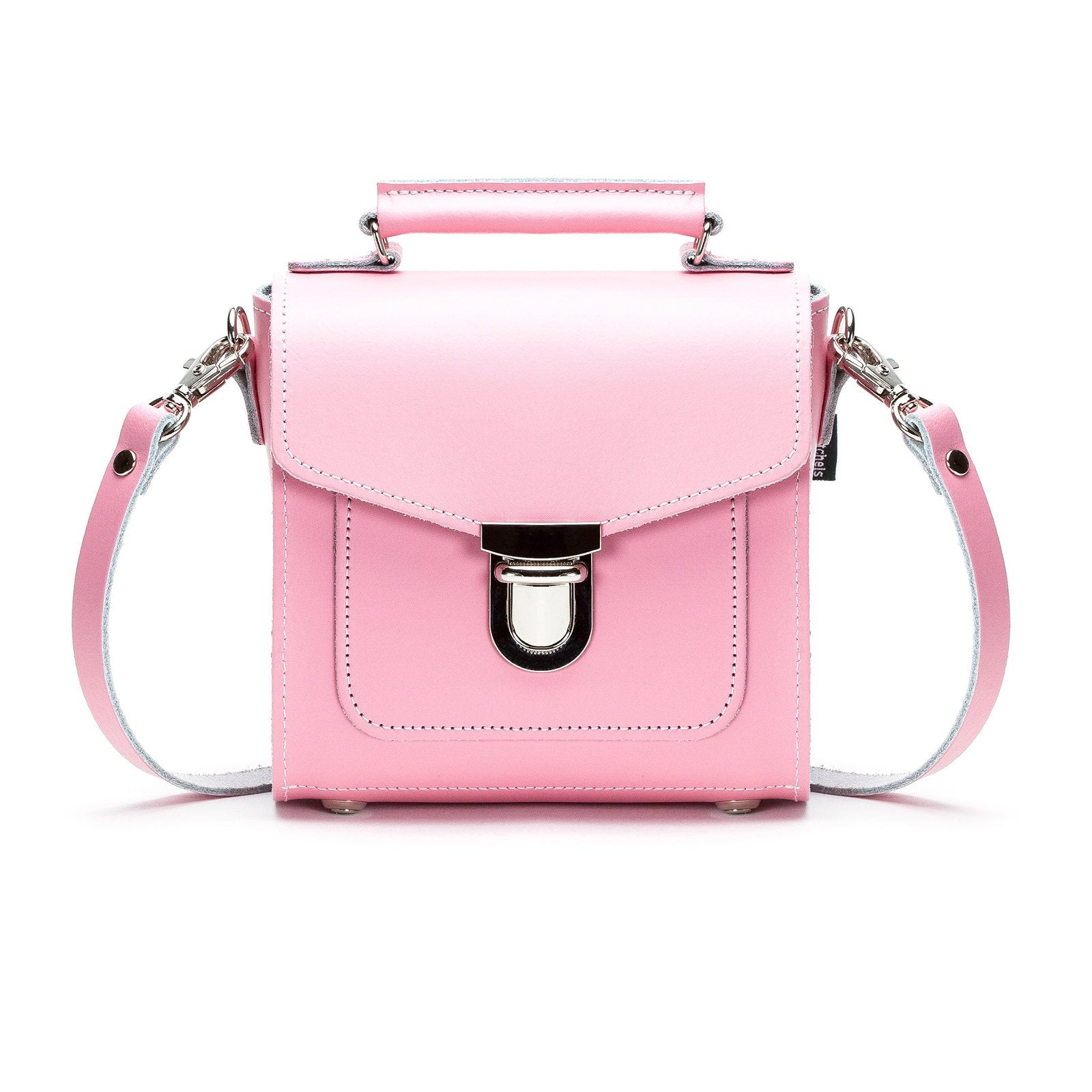Handmade Leather Sugarcube Handbag - Pastel Pink - Small