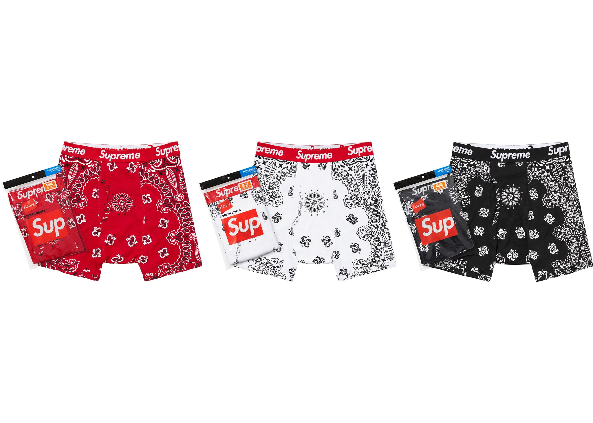 即納送料無料! Supreme Hanes Bandana Boxer Briefs Black