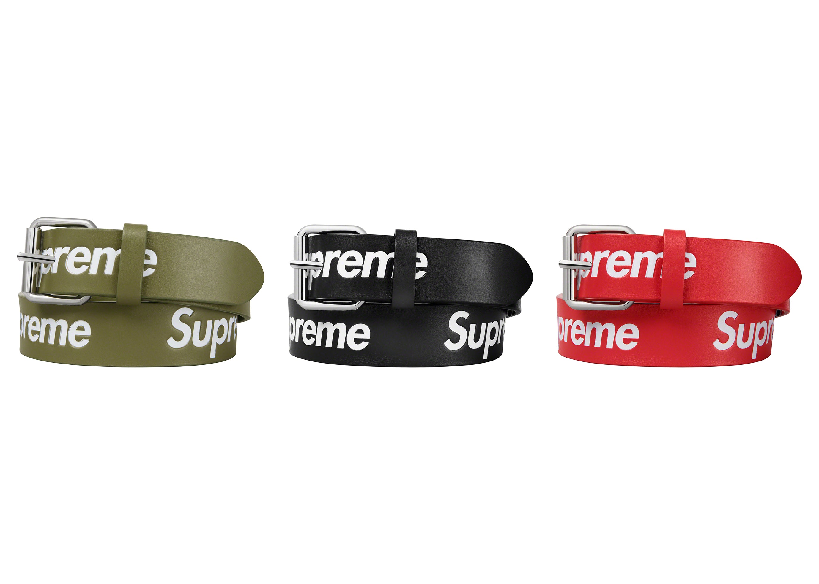 レザーベル Supreme - supreme 2022ss Repeat Leather Belt blackの