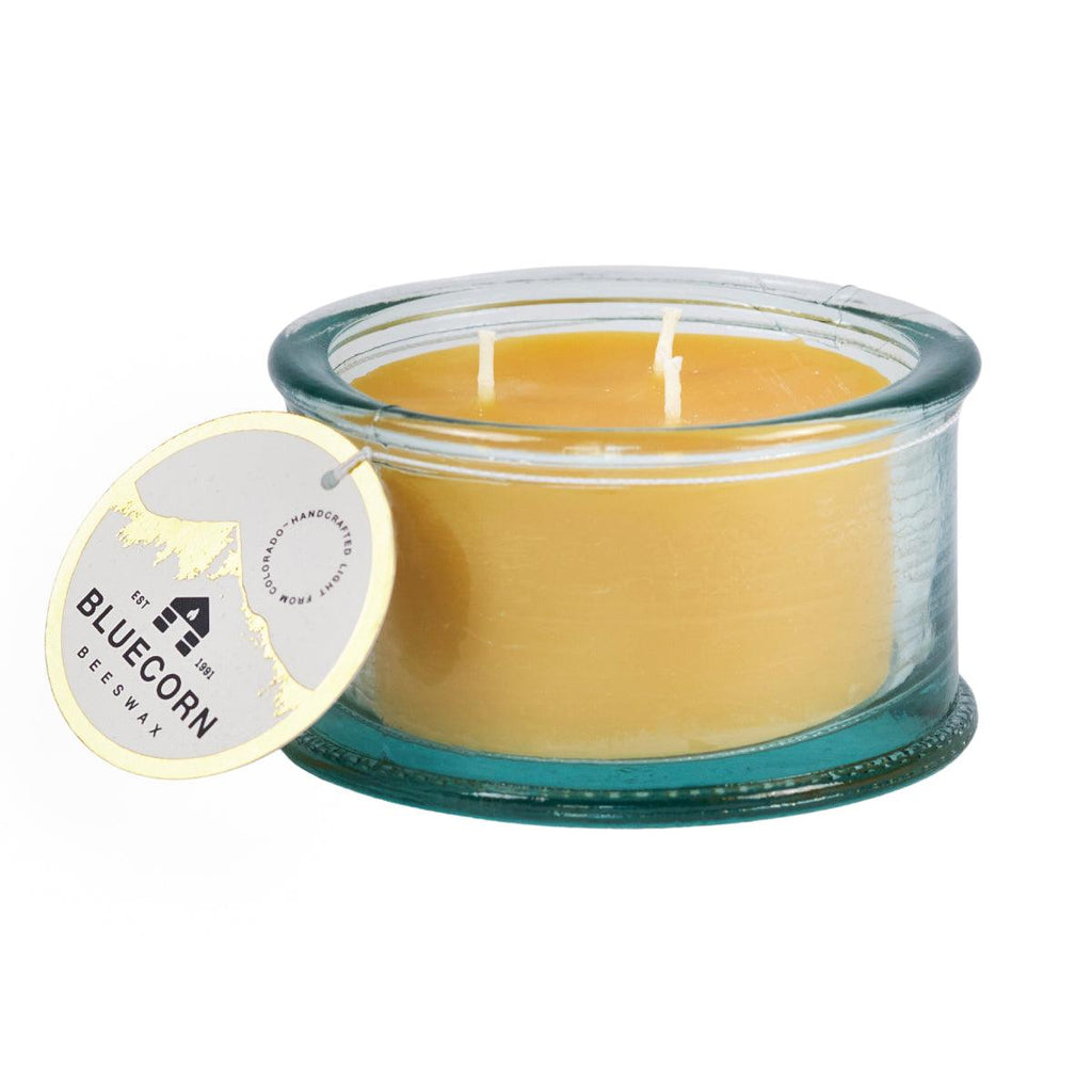 Pure Beeswax 3-Wick Candle in 100&percnt; Recycled Spanish Glass