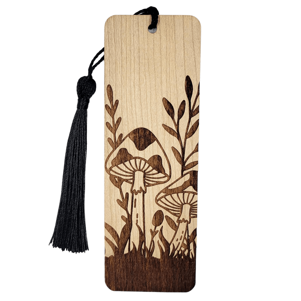 Whimsical Mushrooms  &verbar; Wooden Bookmark