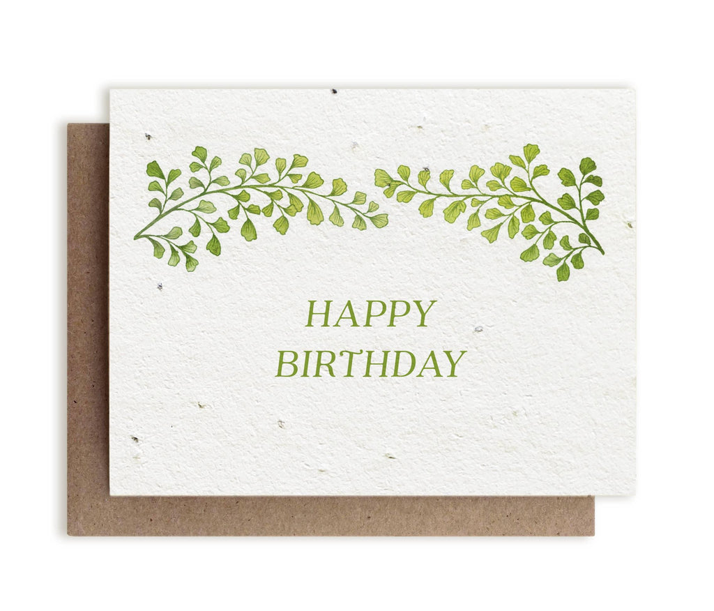 Botanical Happy Birthday &verbar; Plantable Herb Seed Card