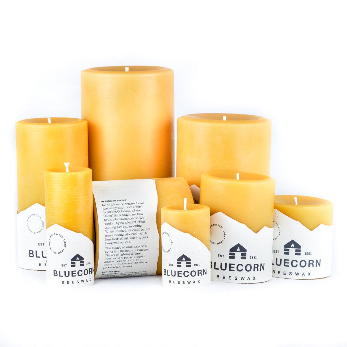 Pure Beeswax Pillar Candles – Bluecorn Candles