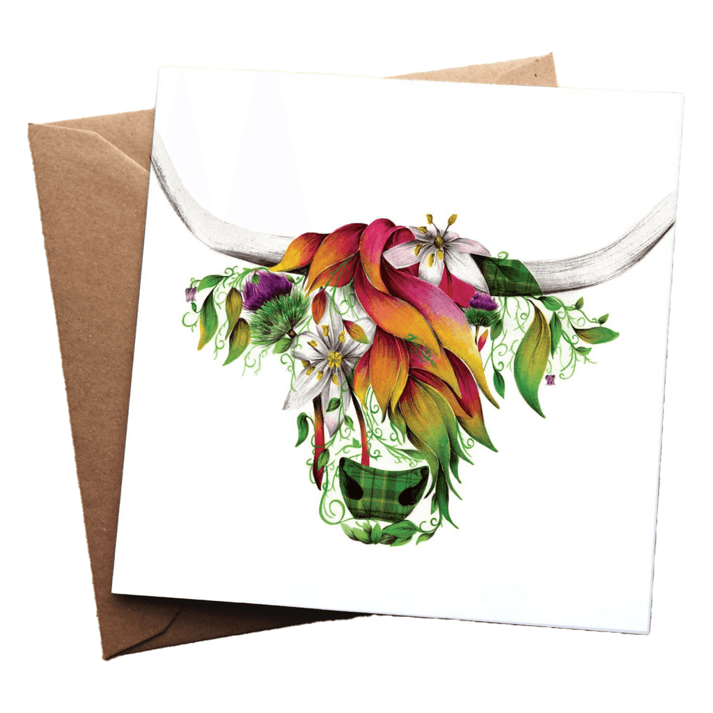 Ivy Highland Cow Greeting Card