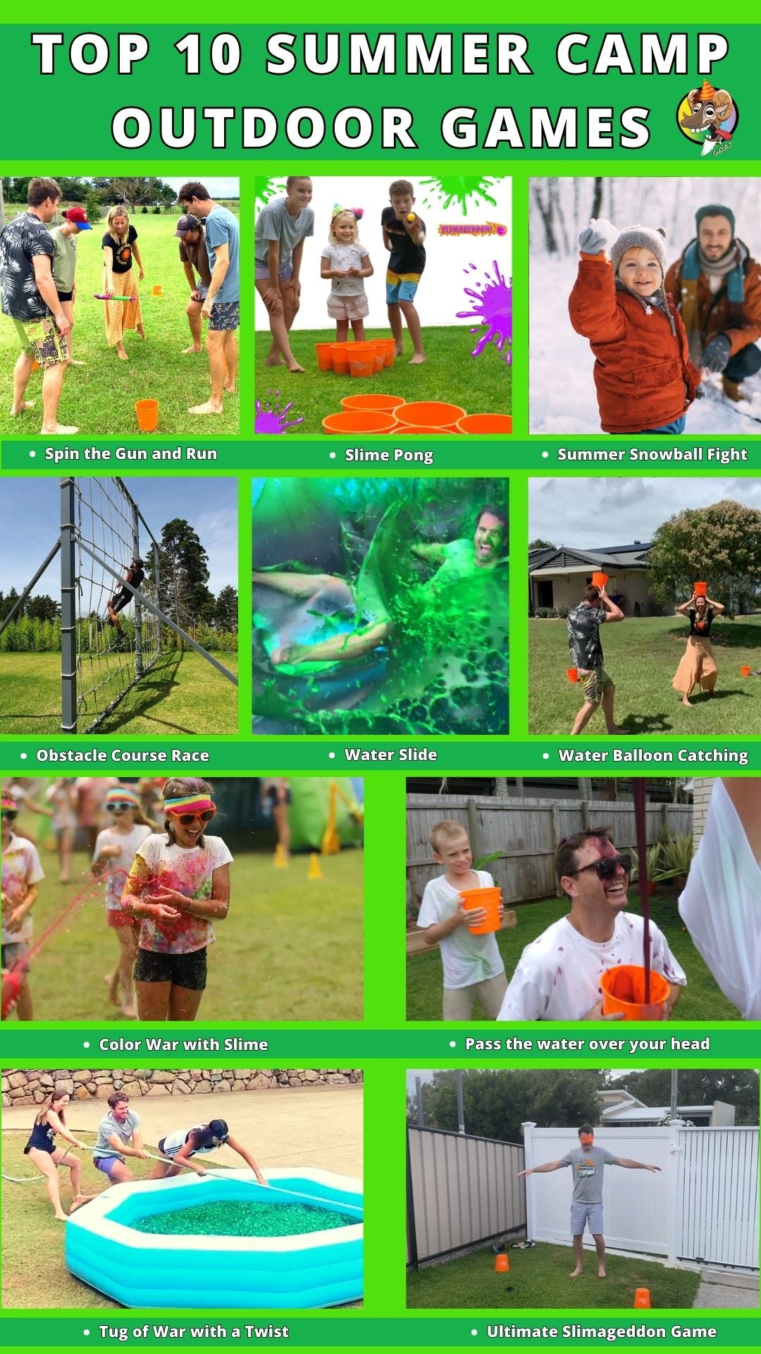 top 10 summer camp outdoor games