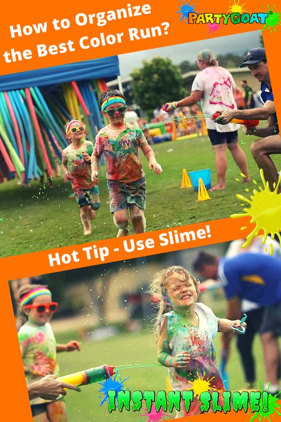 How to do a color run with slime