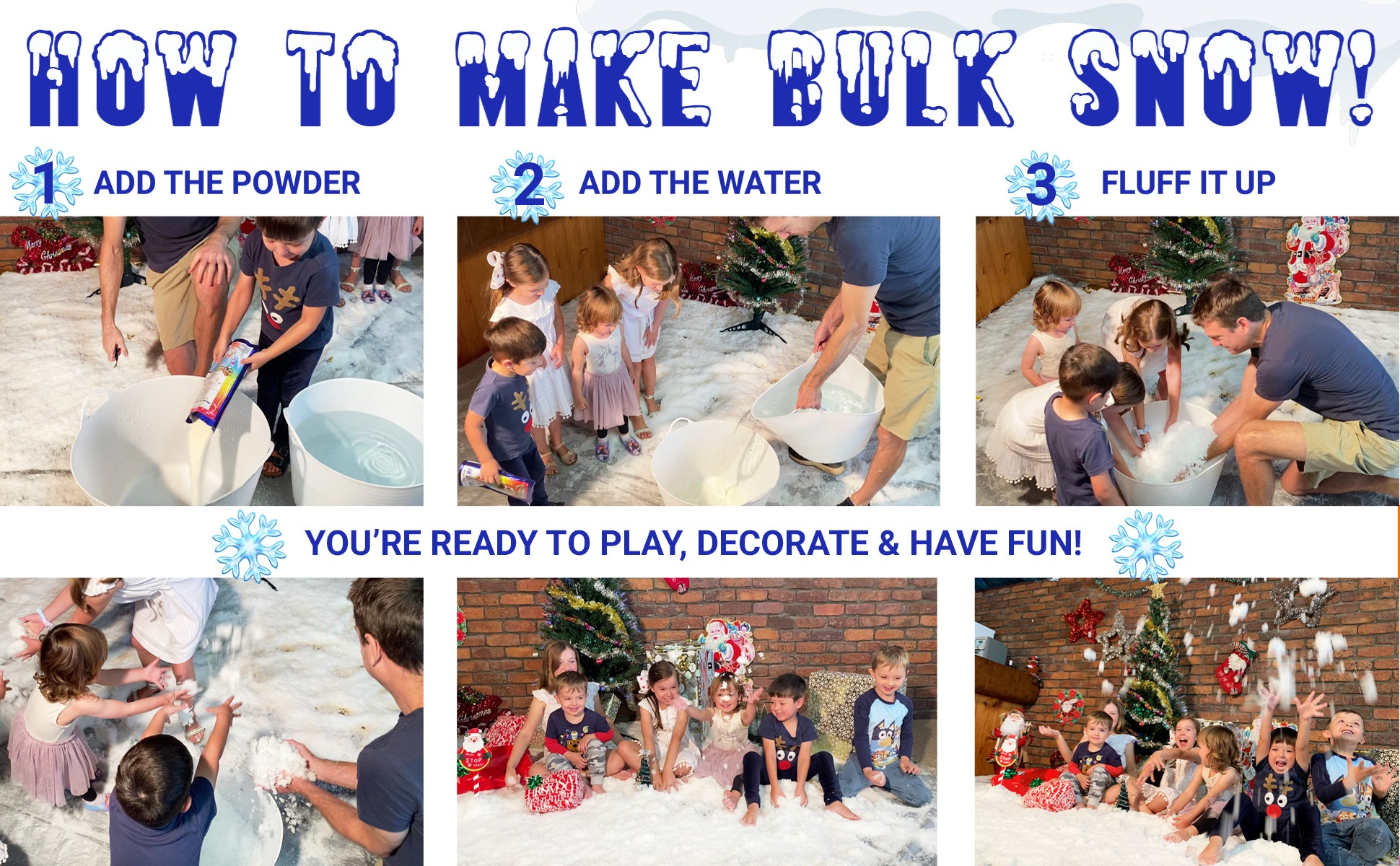 Bulk Fake Snow Decorations: Instant Artificial Snow for Parties & More