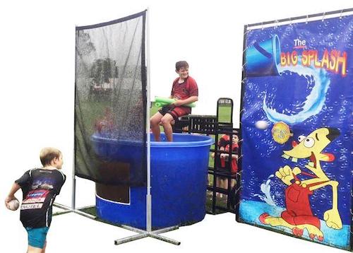 Dunk tank machine filled with slime