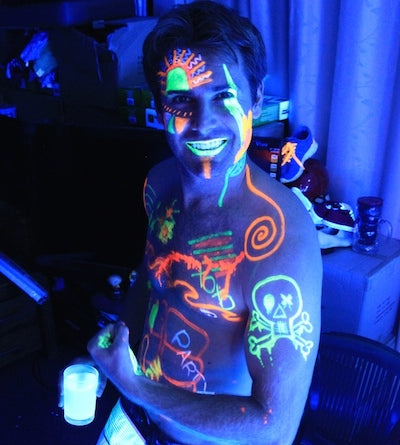 Glow in the dark party paint and highlighter pens