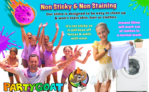 Slimageddon Party GOAT Instant Slime Non Staining Non Toxic Purple Slime Green Slime Challenges