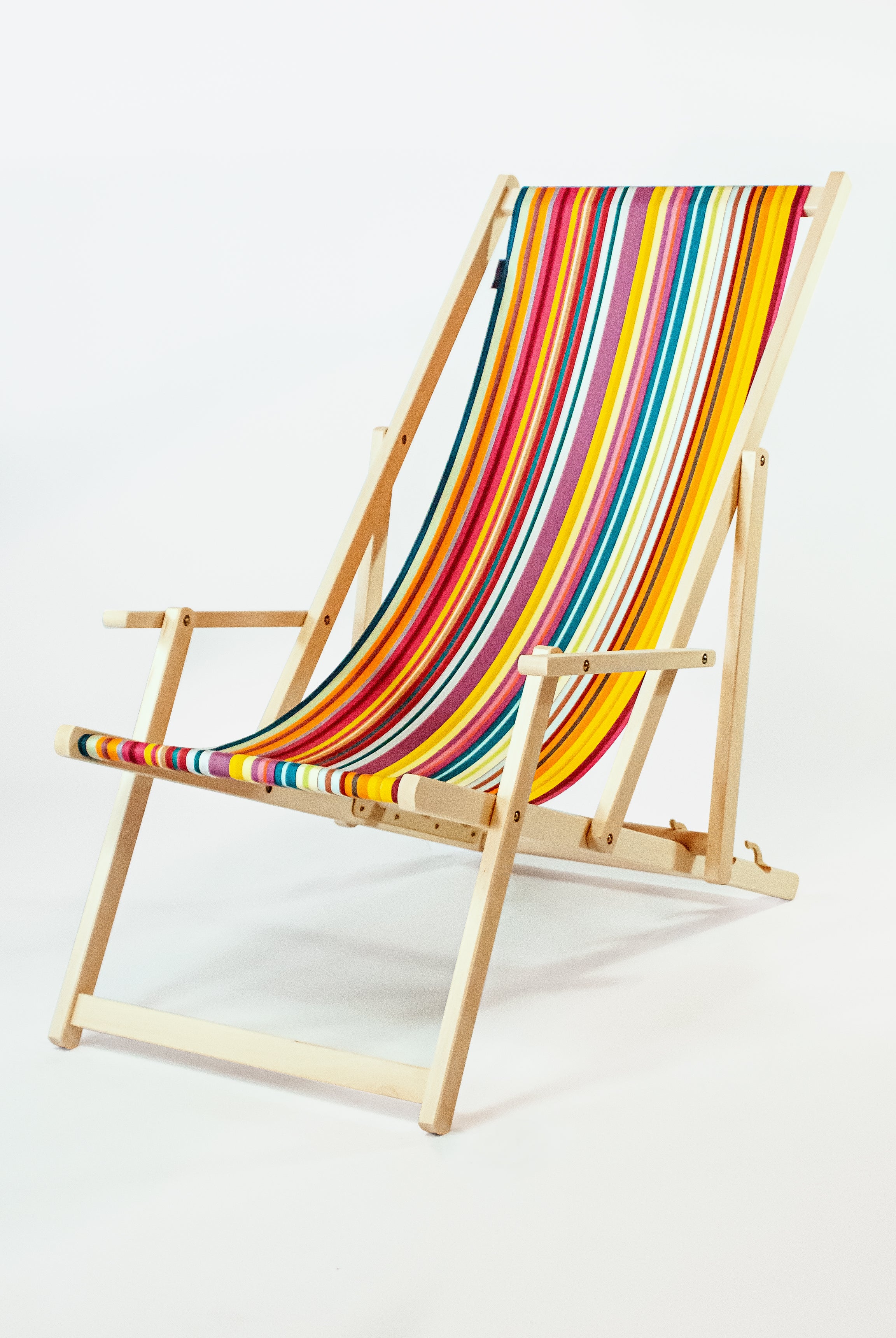 zweep Relatie bungeejumpen houten strandstoel met armleuning en outdoor loper - kleurmeester.nl –  Kleurmeester.nl