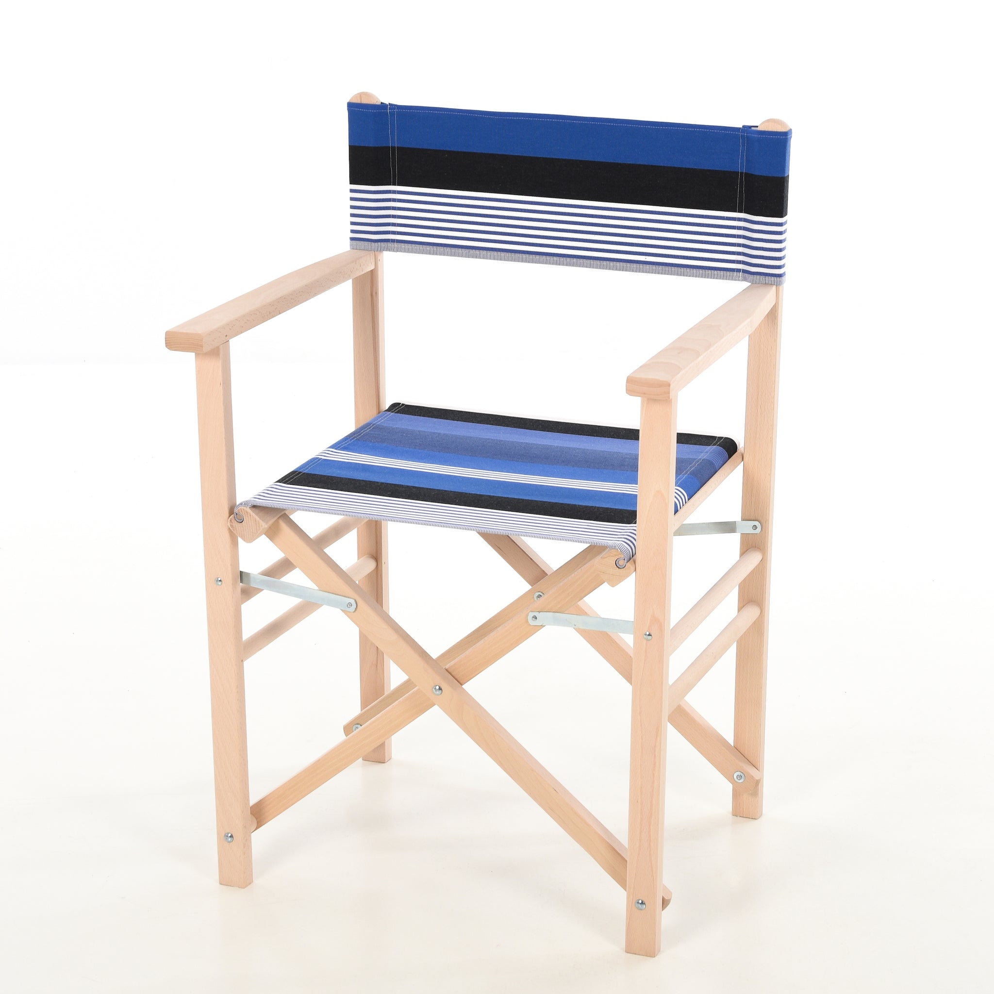 textuur Oprechtheid Succesvol houten regiestoel met zwart wit blauwe bekleding - kleurmeester.nl –  Kleurmeester.nl