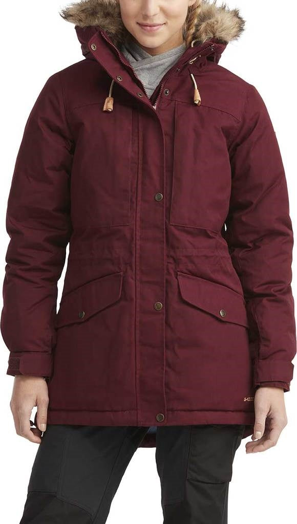 womens red down coat