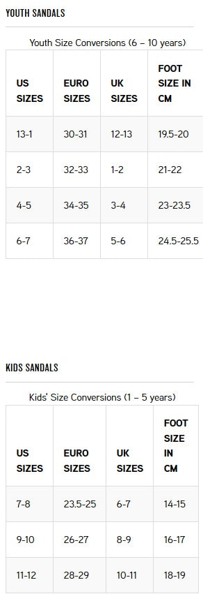 sanuk size chart