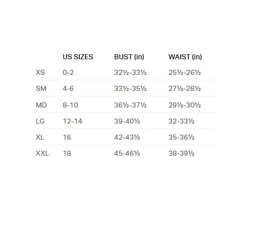 Women's Under Armour Clothing Size Chart