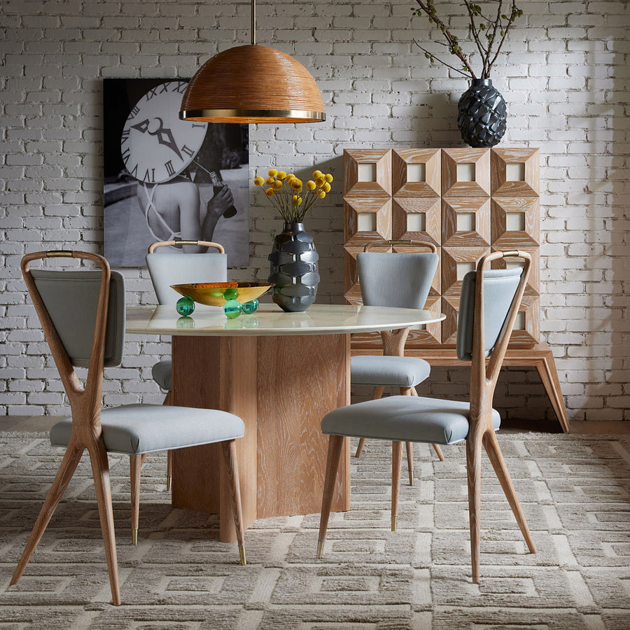 Jonathan Adler Torino X-Back Oak Dining Chair