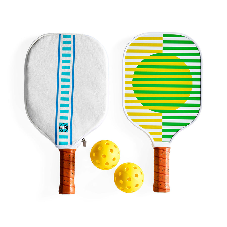 Jonathan Adler Copenhagen Leather-Wrapped Pickleball Set