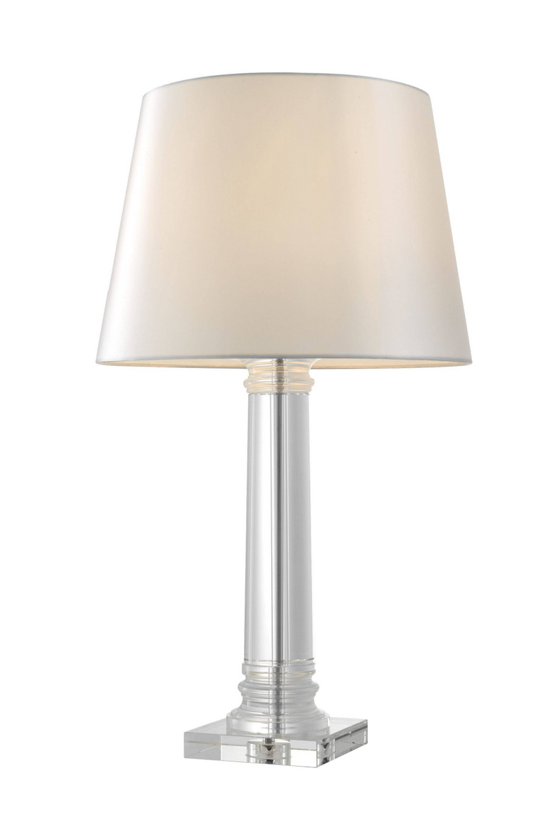 white and crystal table lamp