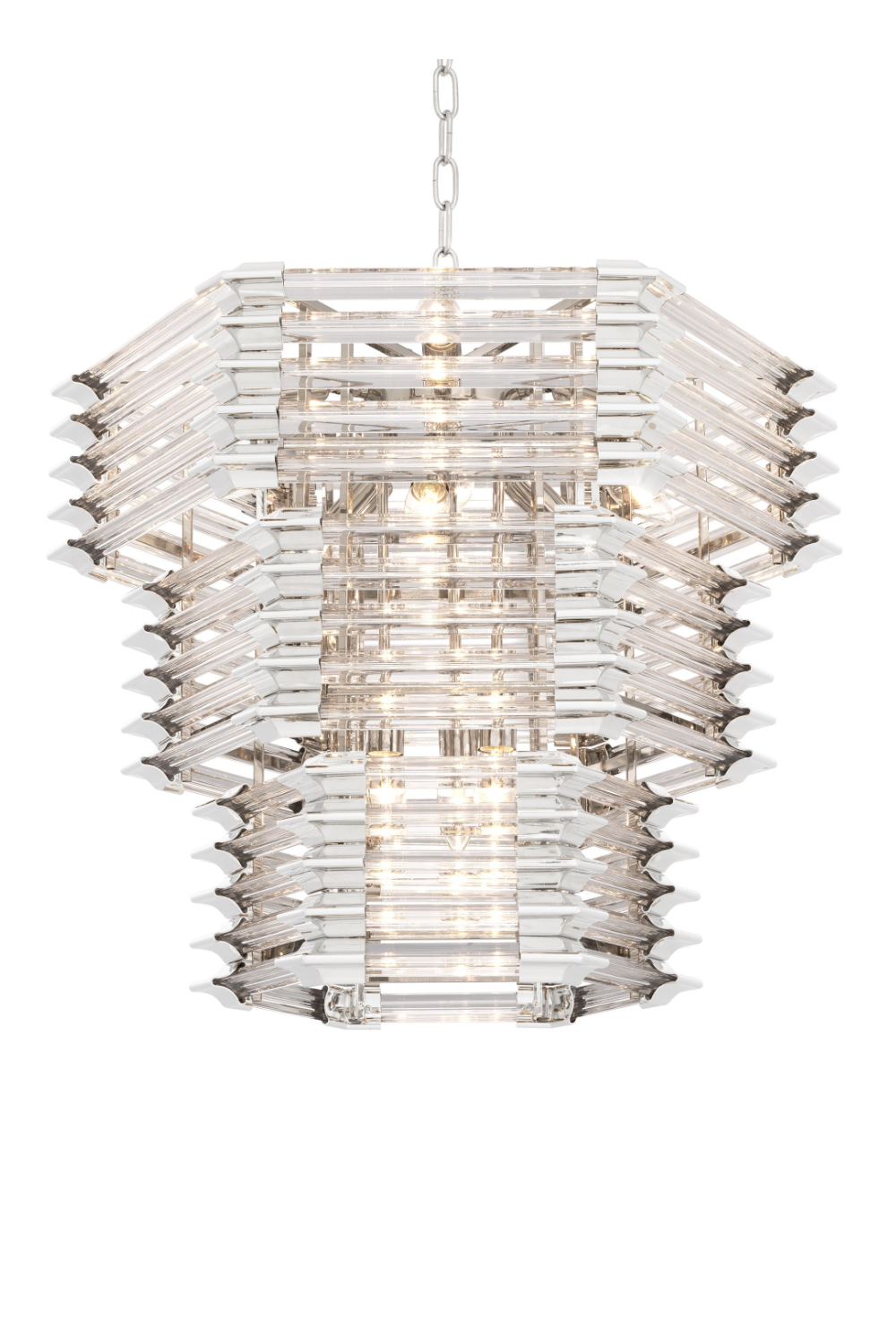 Image of (Open Box) Layered Hexagonal Glass Chandelier | Eichholtz Wren