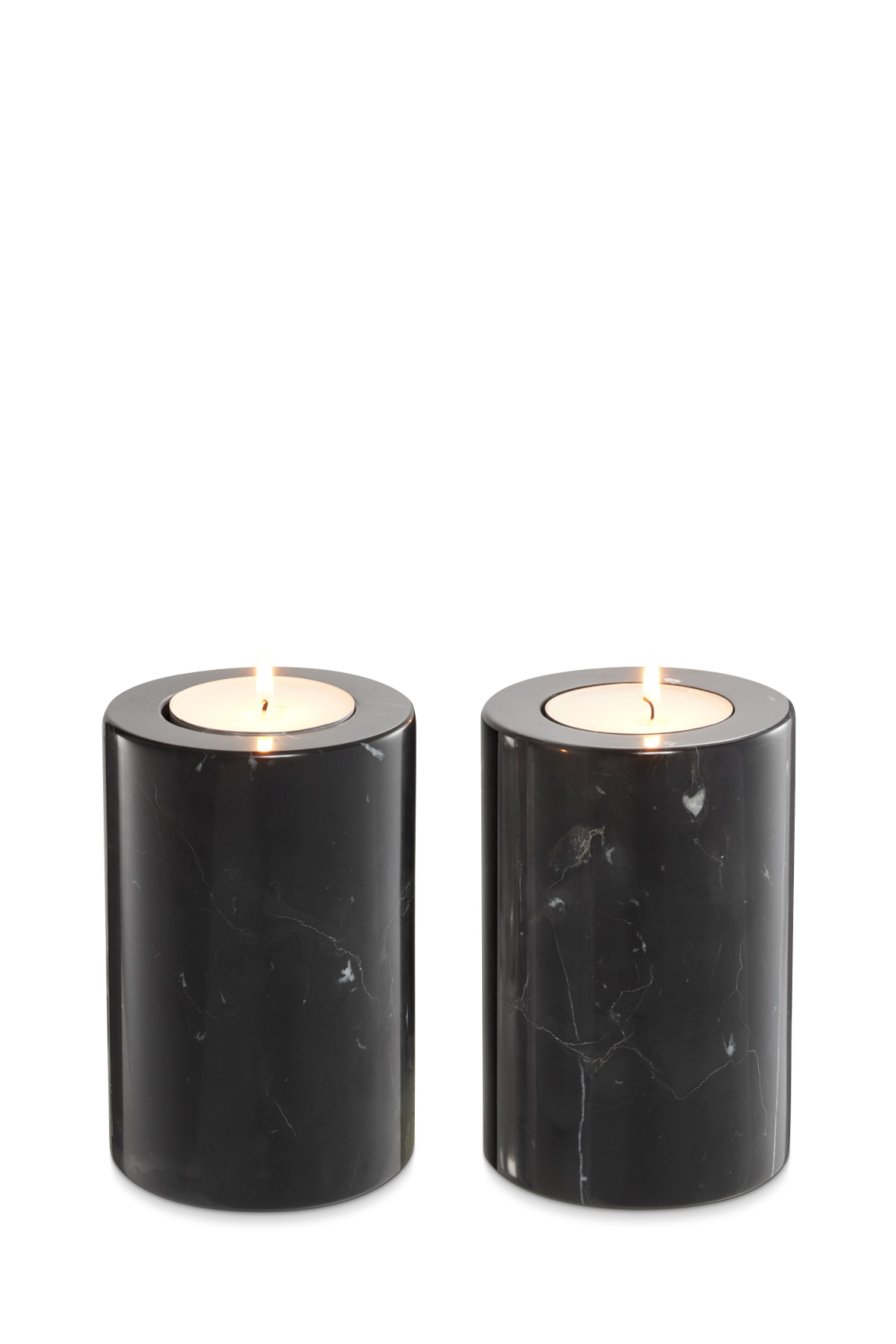 Black Marble Candle Holders (2) Eichholtz Tobor S Eichholtz - OROA