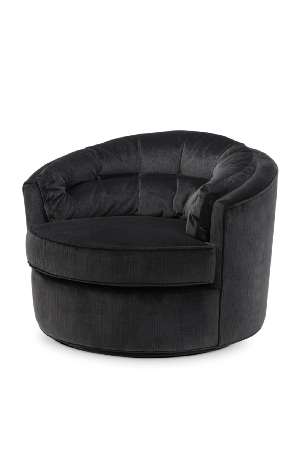 Black Velvet Round Lounge Chair Eichholtz Recla Eichholtz - OROA