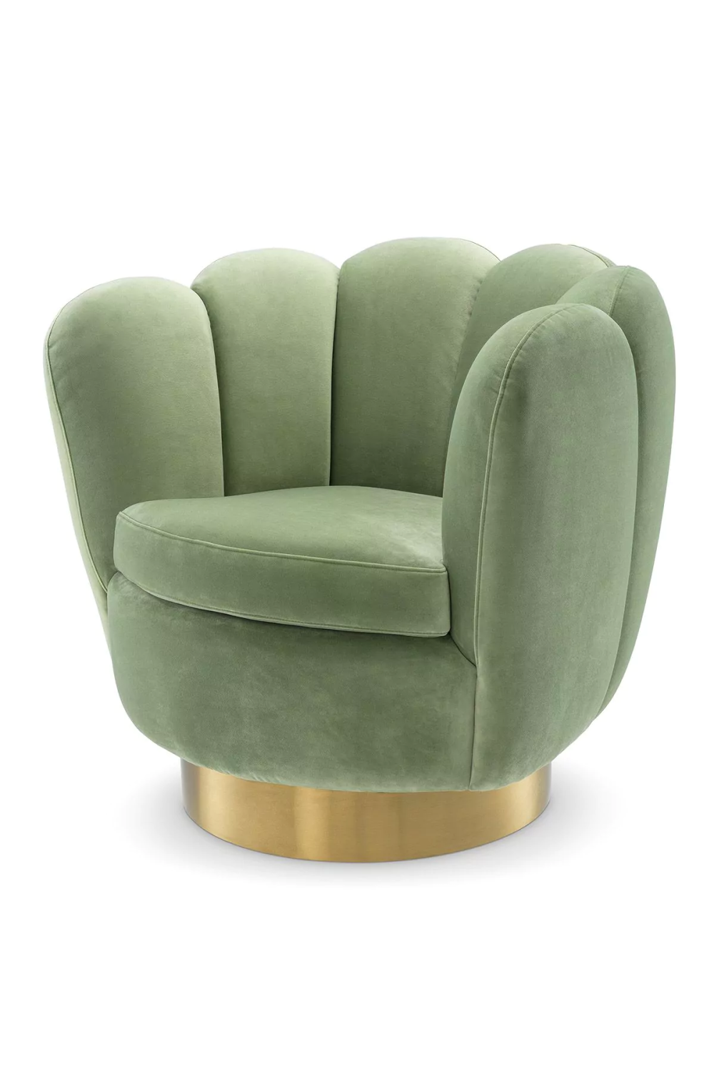 Image of Green Scalloped Swivel Chair | Eichholtz Mirage