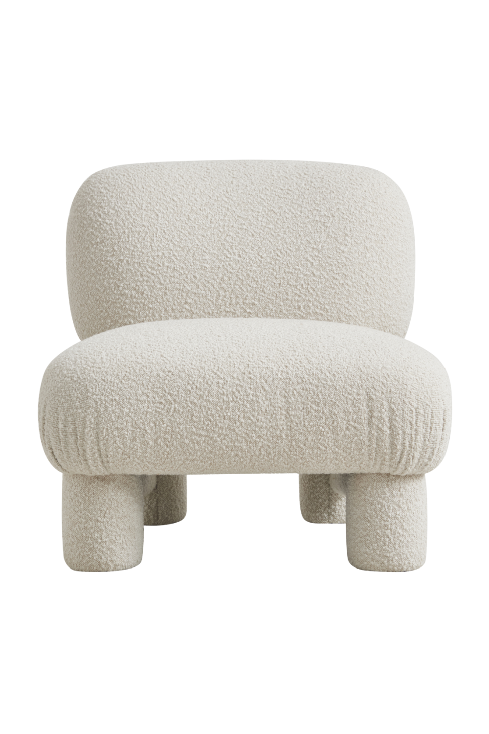 Image of Off-White Bouclé Japandi Accent Chair | Andrew Martin Bella