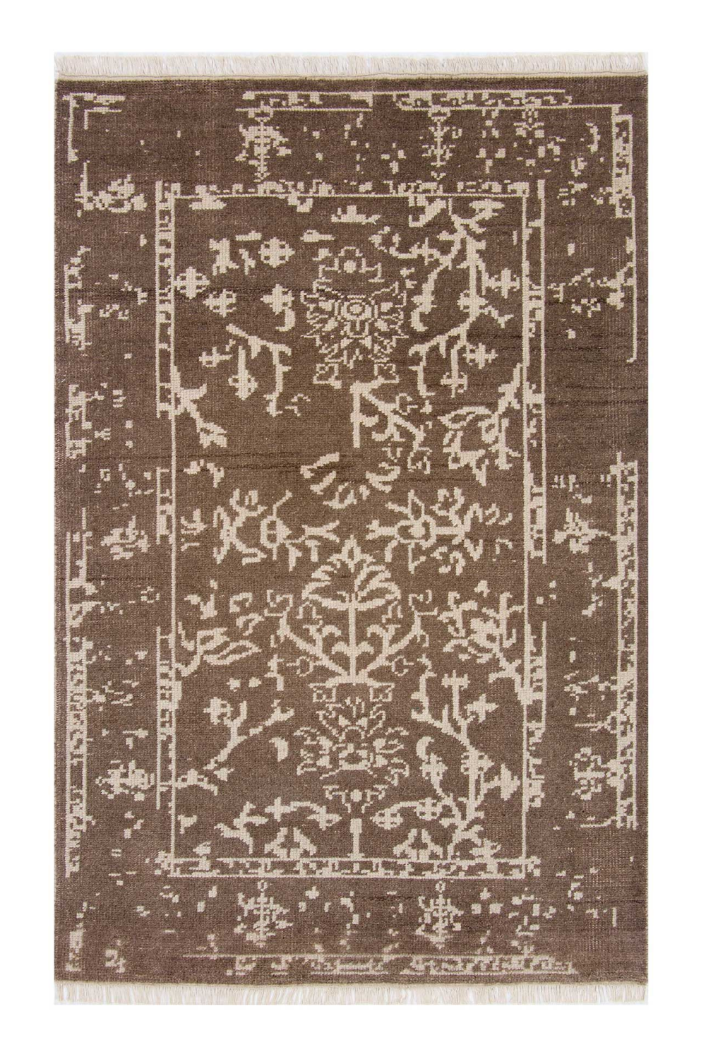 Brown Wool Tribal Rug  8' x 10' | Andrew Martin Belleville