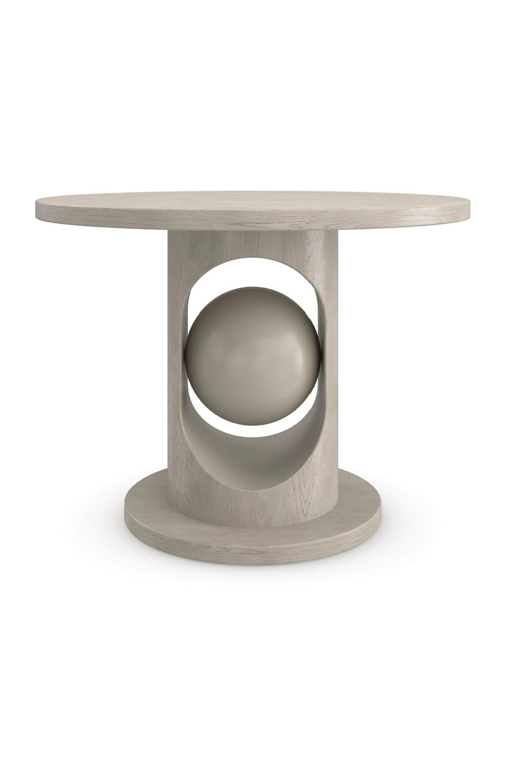 Image of Taupe Pedestal Dining Table | Caracole Pearl