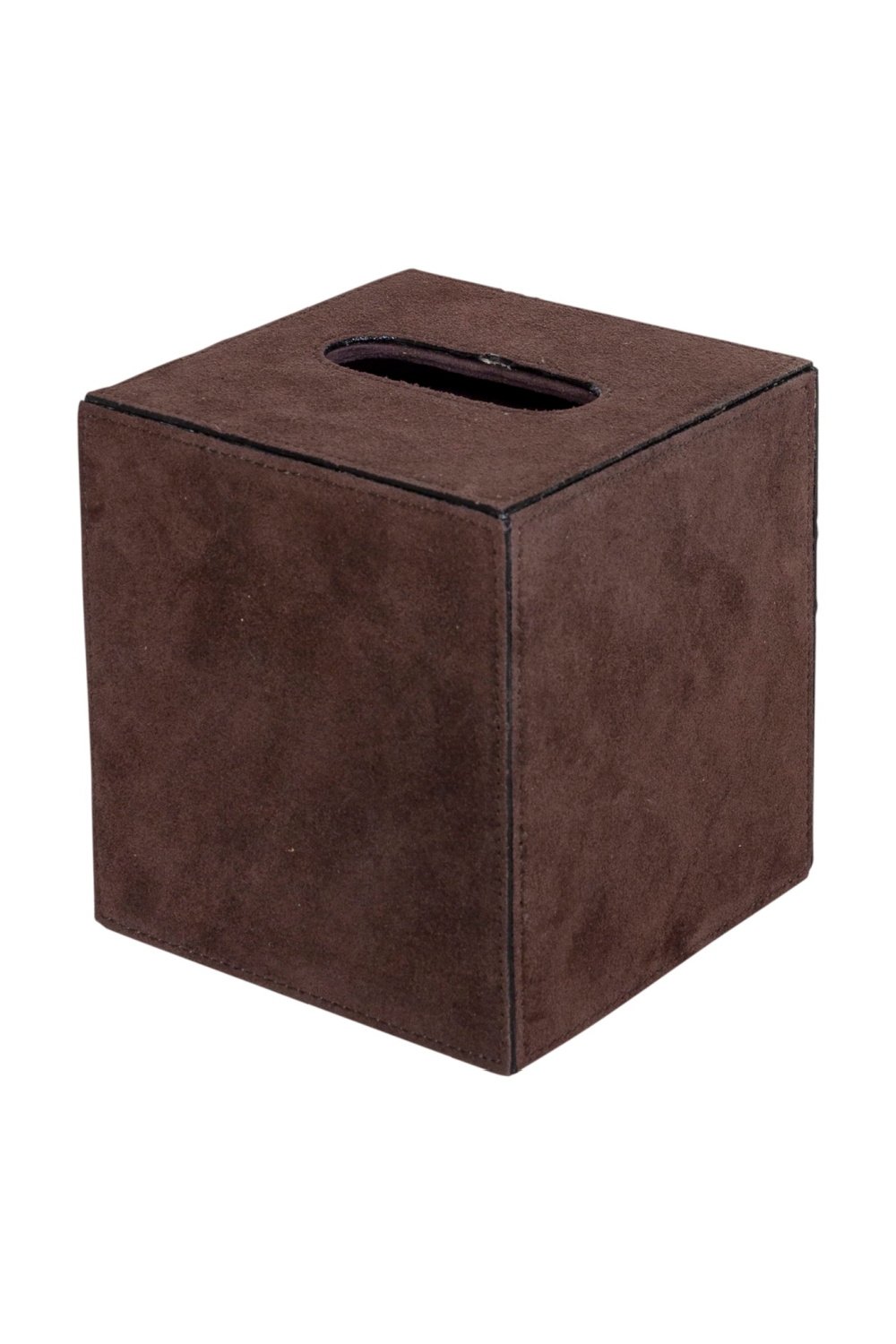 Suede Leather Tissue Box Dome Deco Ana Brown Dome Deco - OROA