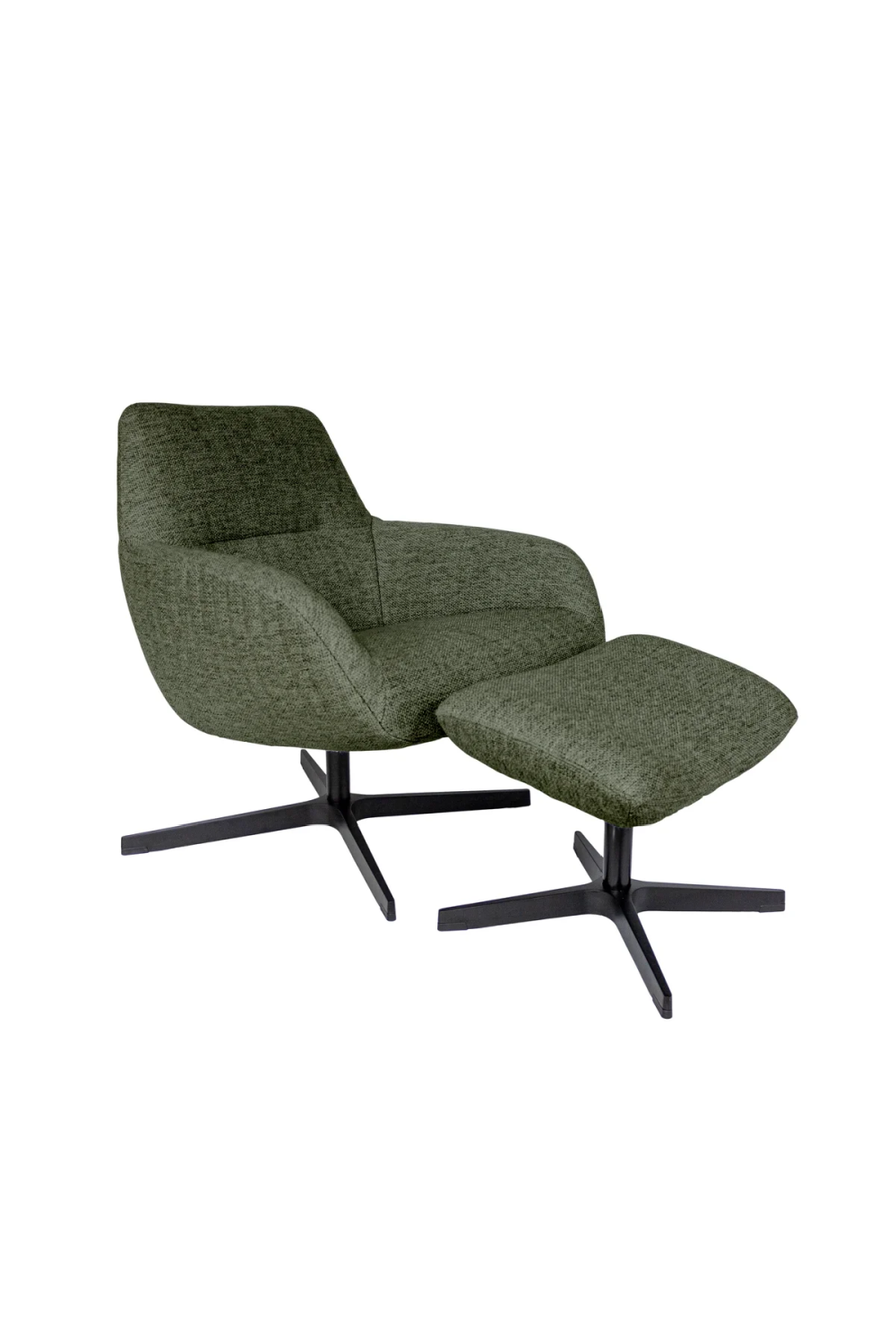 Modern Lounge Chair With Footrest Dome Deco Finley Giant fabric Green Dome Deco - OROA