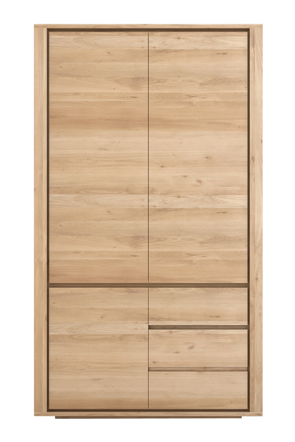 Image of 3-Door Oak Wood Wardrobe Cabinet | Ethnicraft Shadow