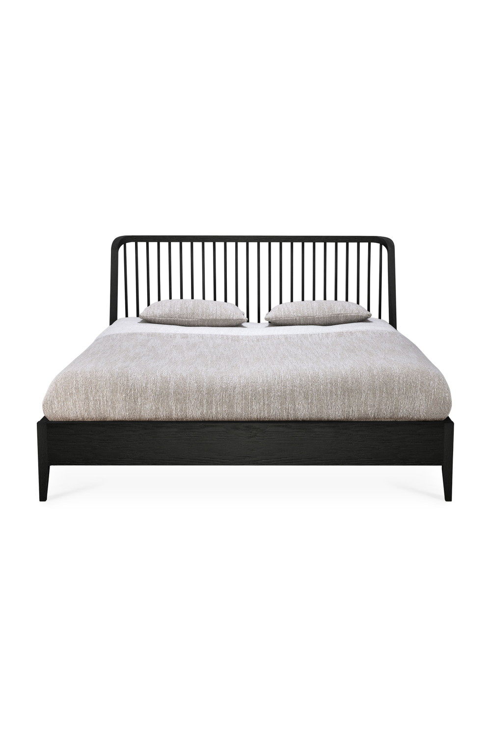 Image of Black Solid Oak Bed | Ethnicraft Spindle