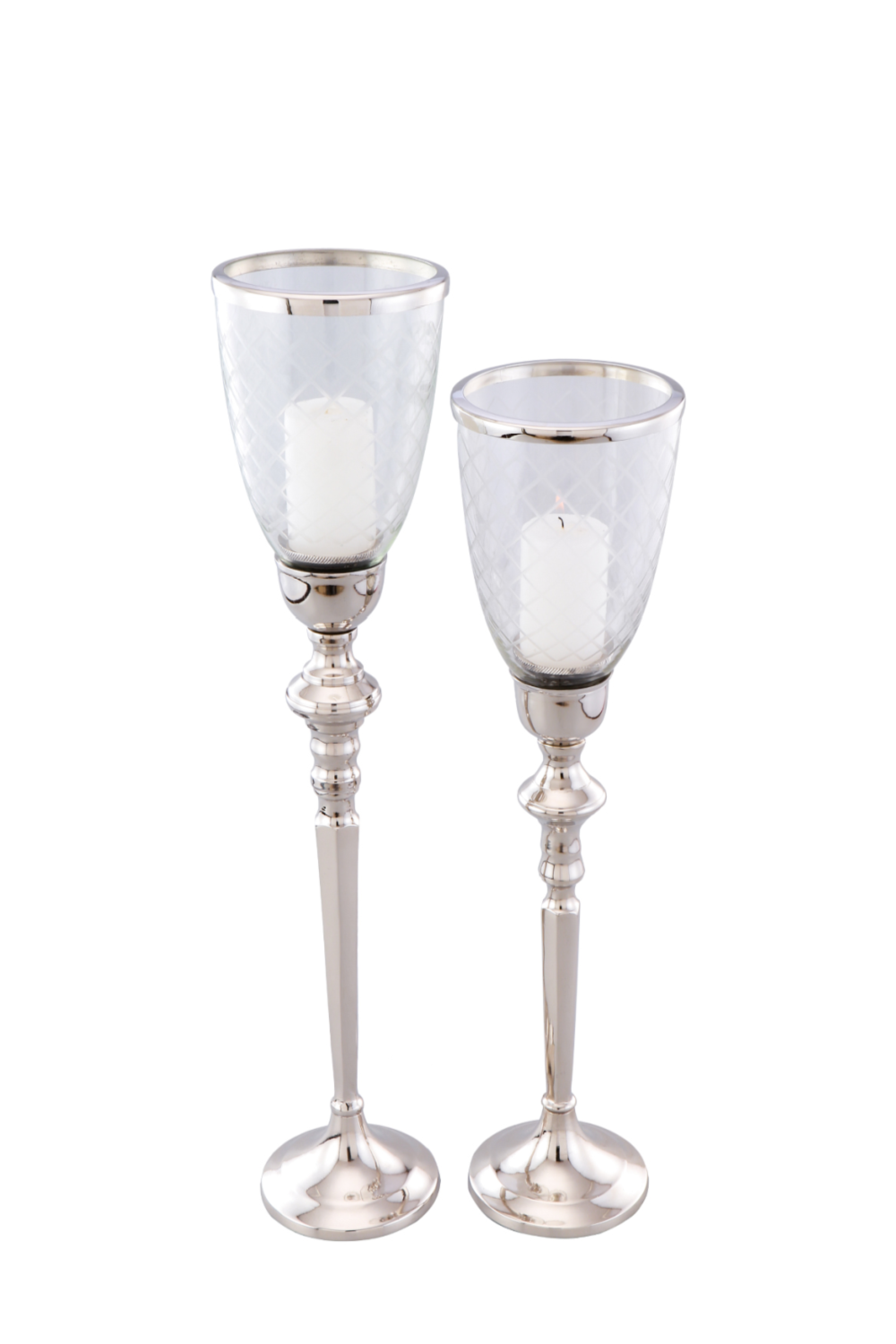 Silver Hurricane Candle Holders (2) Liang &amp; Eimil Baluster Liang &amp; Eimil - OROA