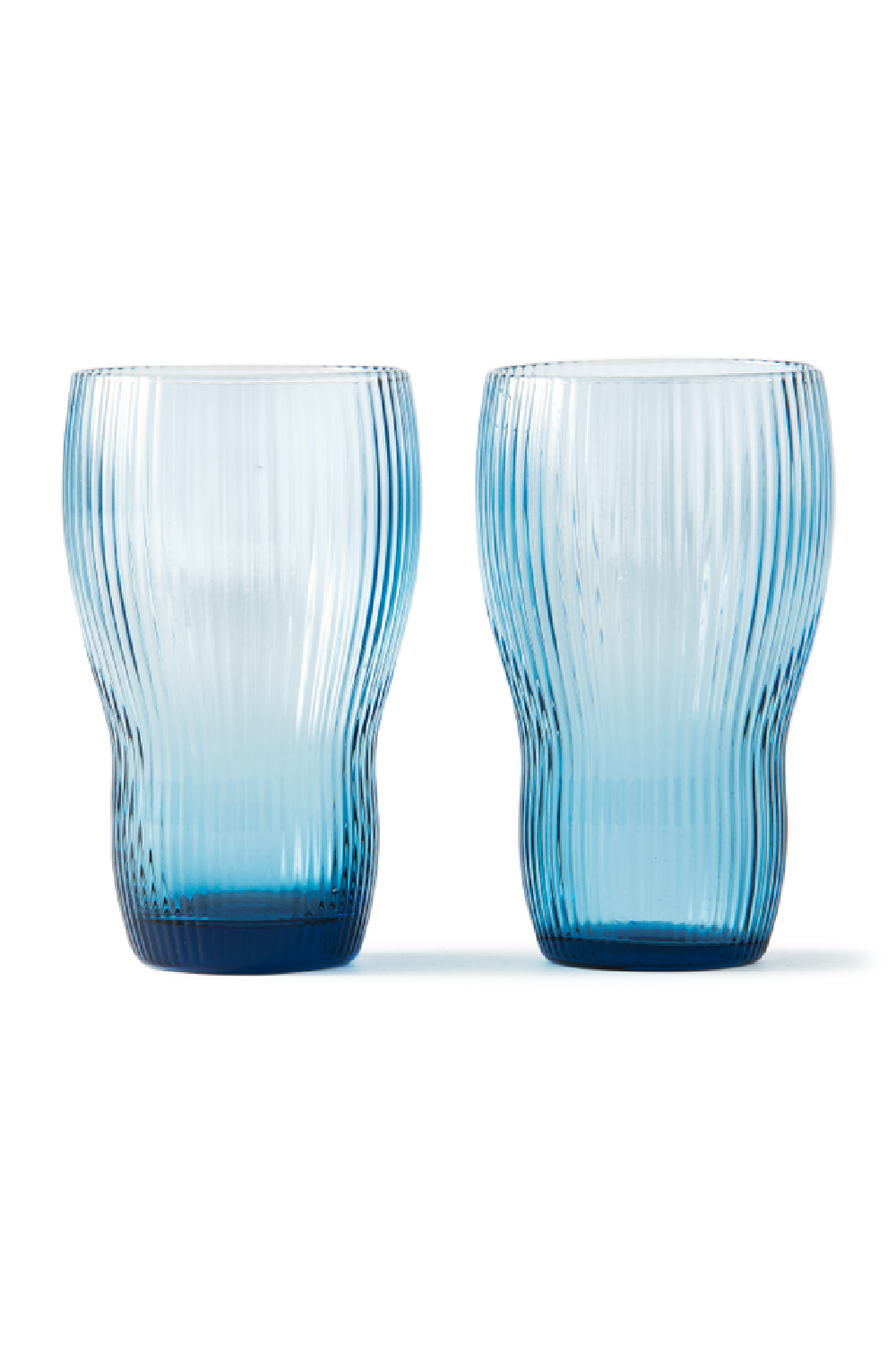 Image of Blue Ridged Glass Longdrinks | Pols Potten Pum