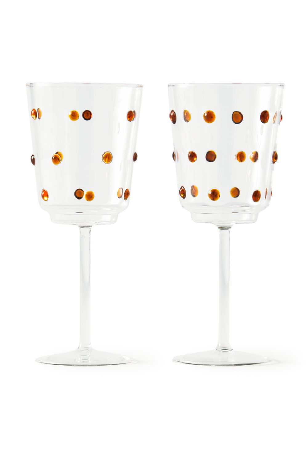 Image of Yellow Dotted Wine Glass | Pols Potten Nob