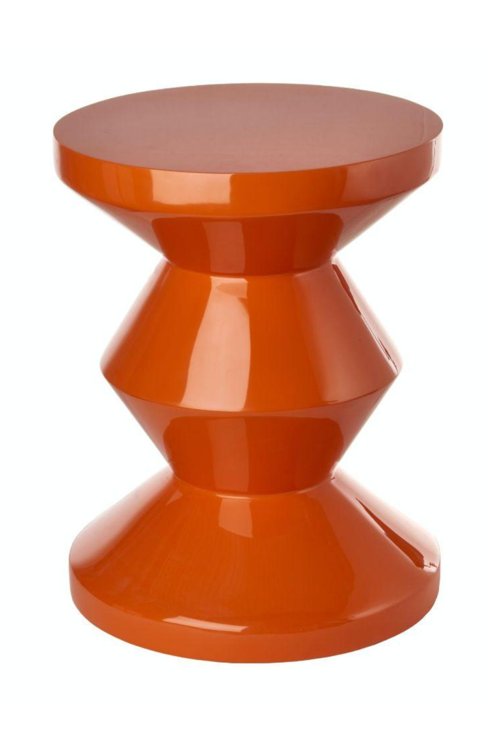 Image of Orange Lacquered Accent Stool | Pols Potten Zig Zag