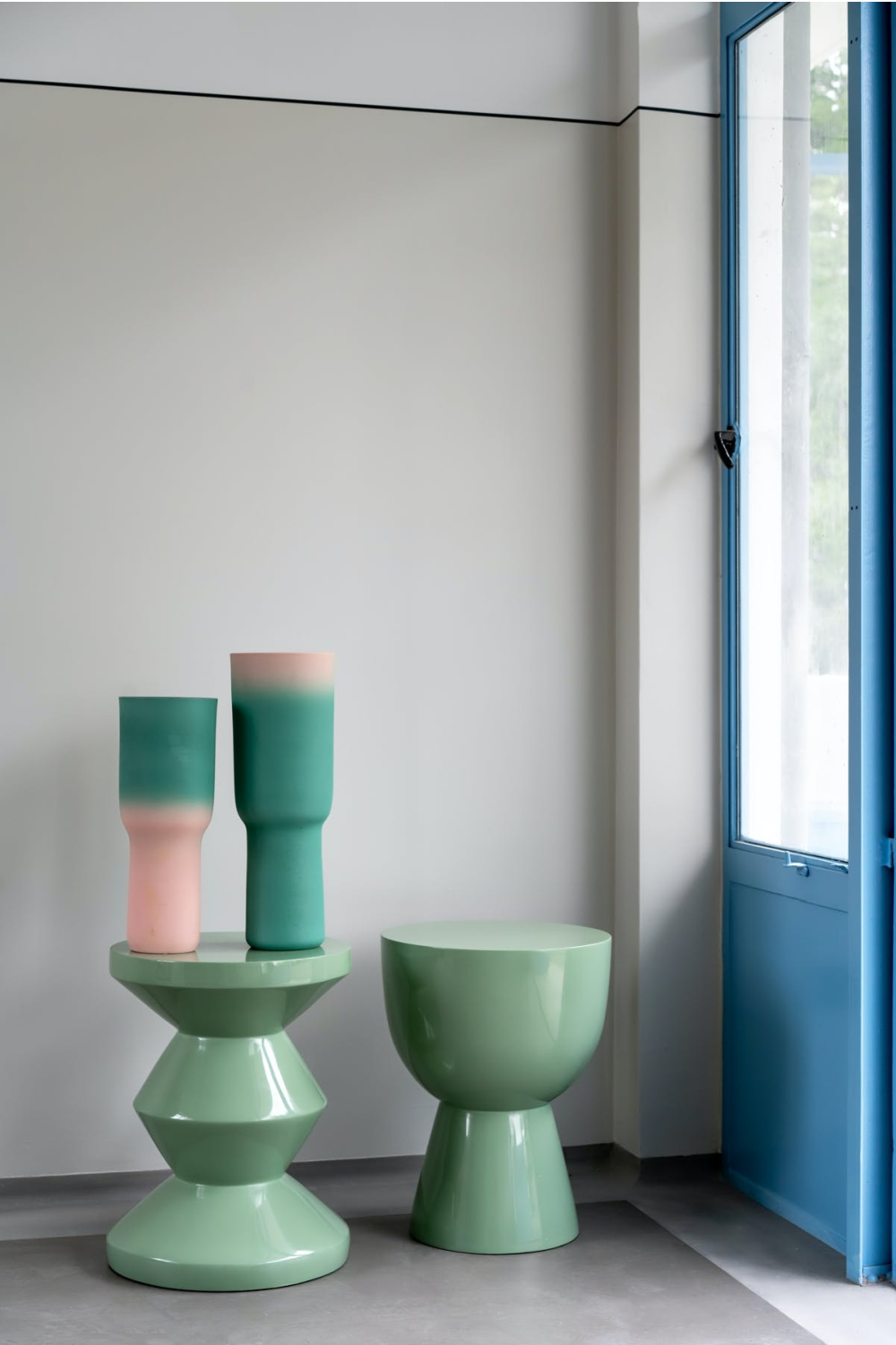 kunstmest Odysseus Kabelbaan Green Lacquered Accent Stool | Pols Potten | Dutch Furniture