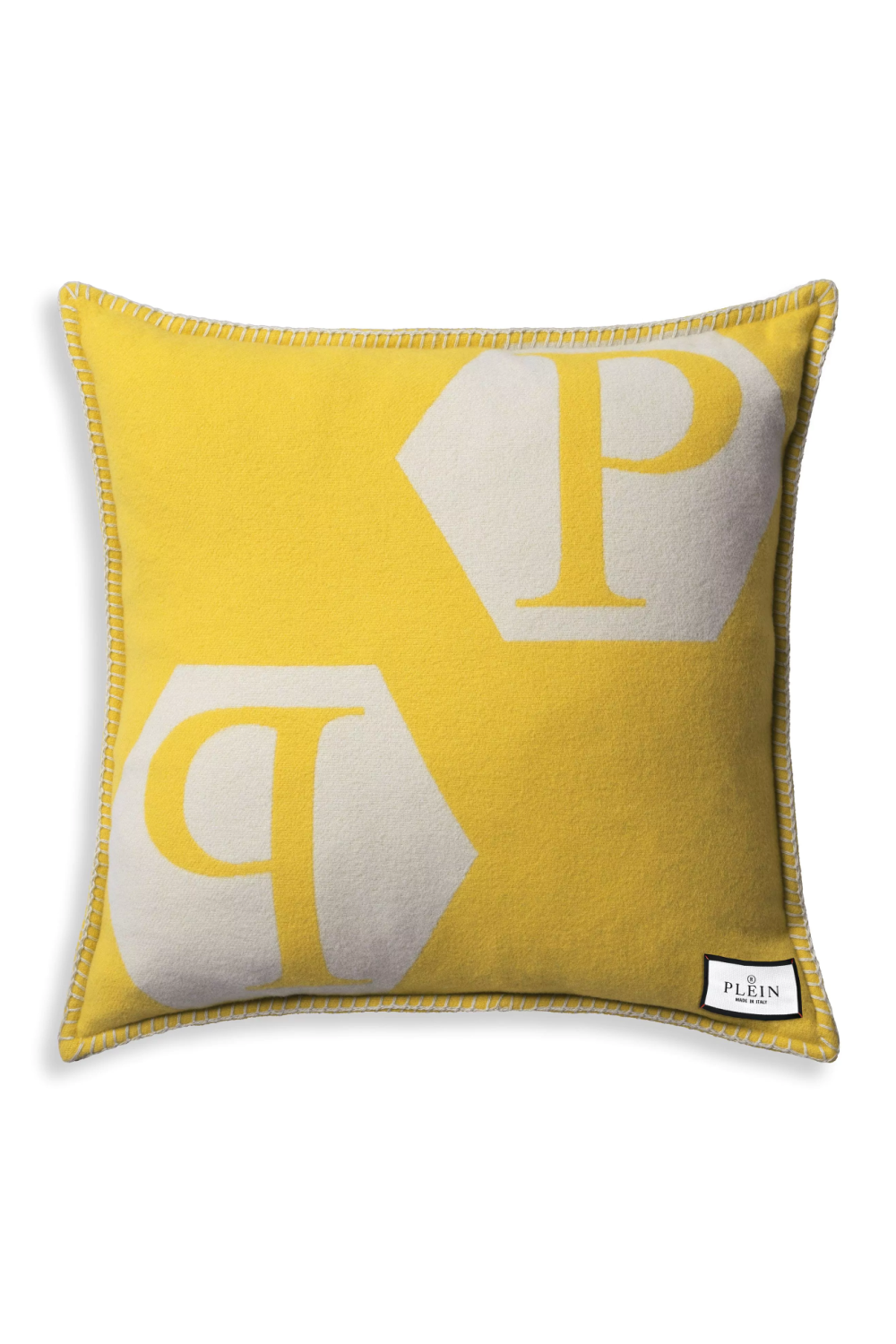 Yellow Modern Pastel Cushion Philipp Plein Cashmere Philipp Plein Home Collection - OROA