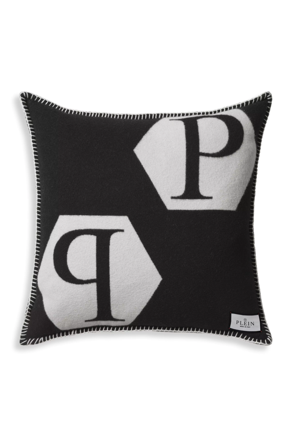 Black Modern Pastel Cushion Philipp Plein Cashmere Philipp Plein Home Collection - OROA