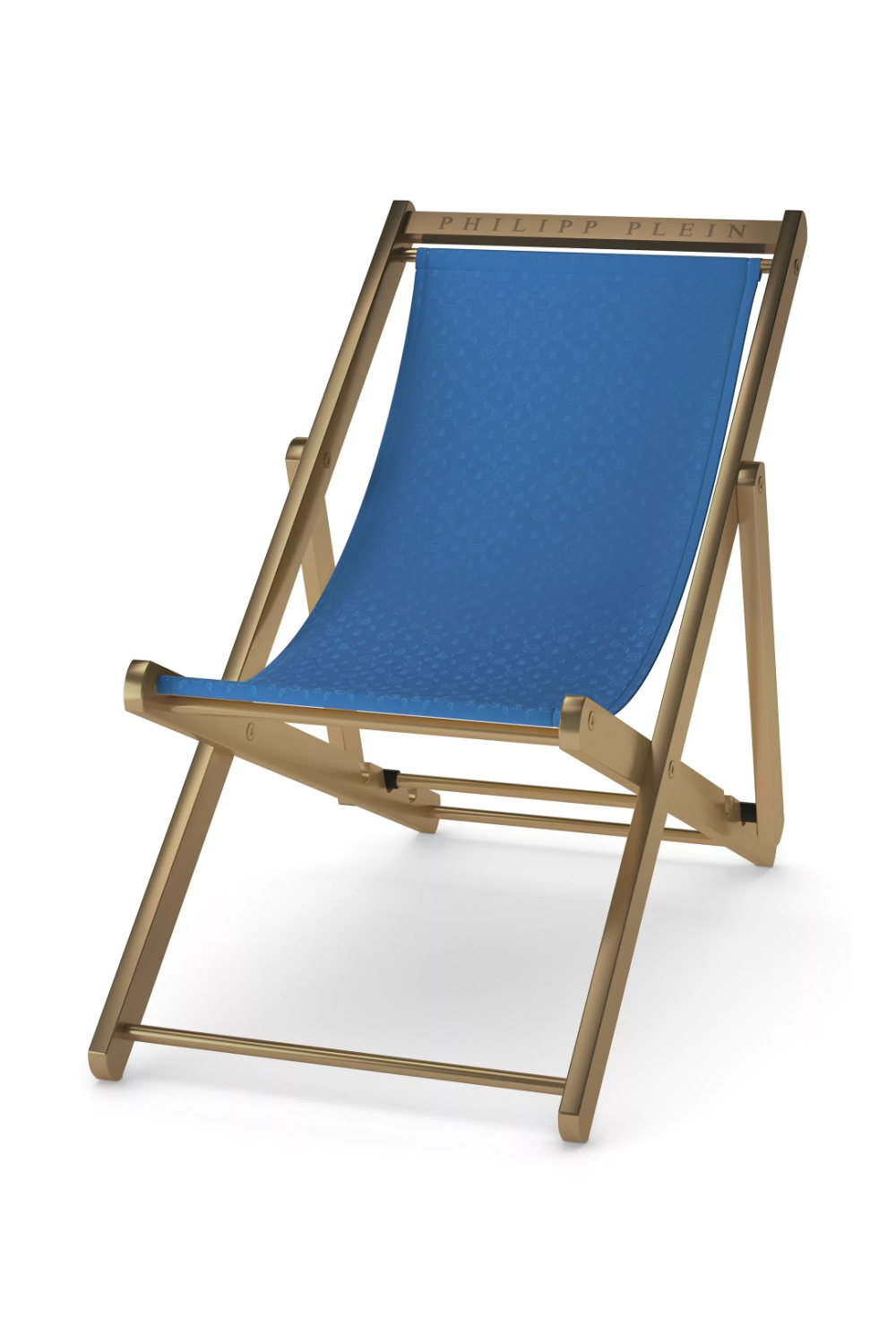 Blue Monogrammed Modern Deck Chair Philipp Plein Philipp Plein Home Collection - OROA