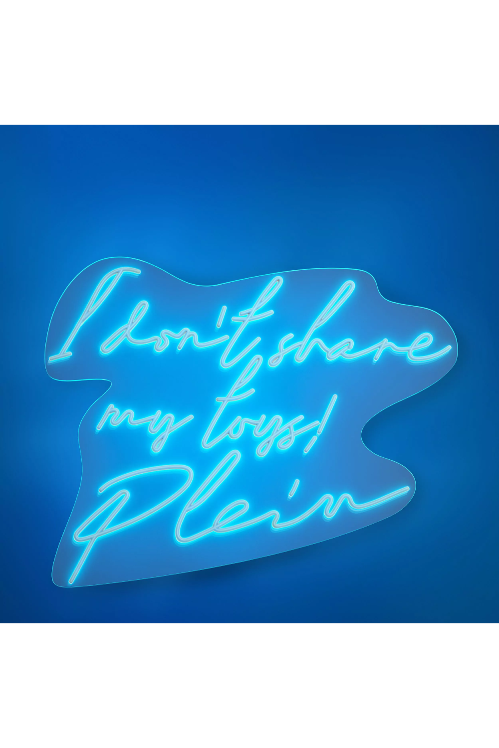 Blue Neon Decorative Sign Philipp Plein I Don&#039;t Share My Toys Philipp Plein Home Collection - OROA