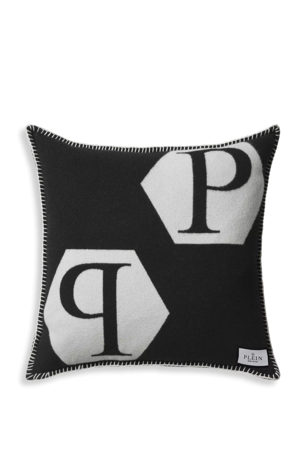Black Pastel-Hued Modern Cushion Philipp Plein Cashmere Philipp Plein Home Collection - OROA