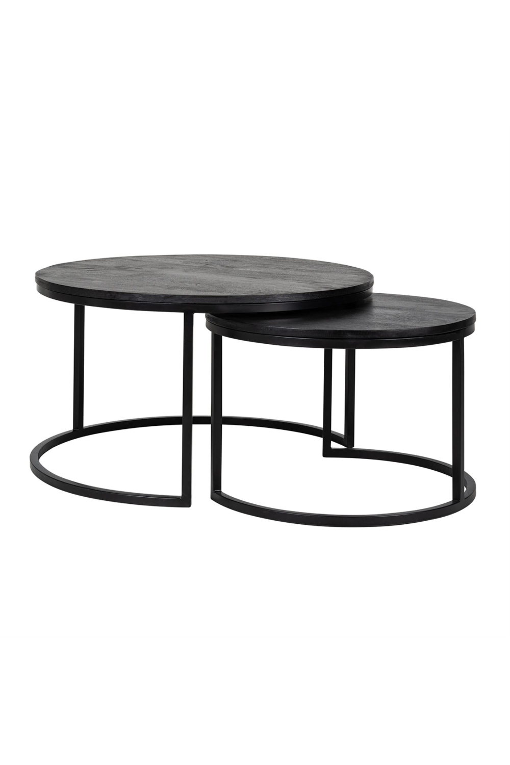 Round Black Nested Coffee Tables (2) OROA Catana OROA - OROA