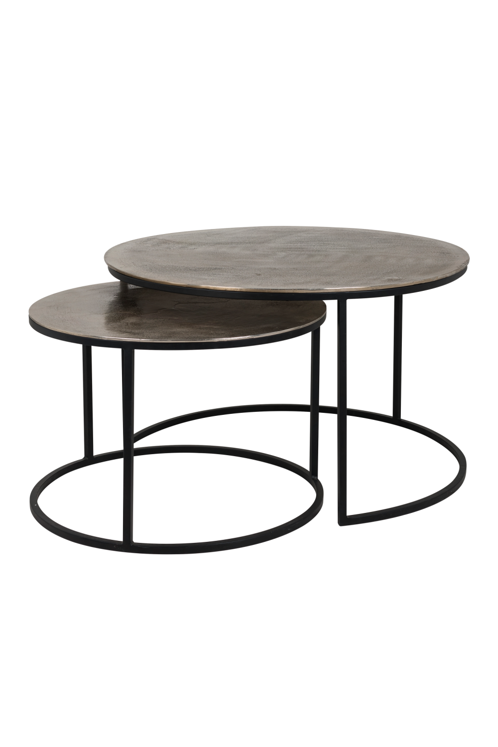 Image of (Open Box)  Round Gold Aluminum Nesting Coffee Tables (2) | OROA Asher