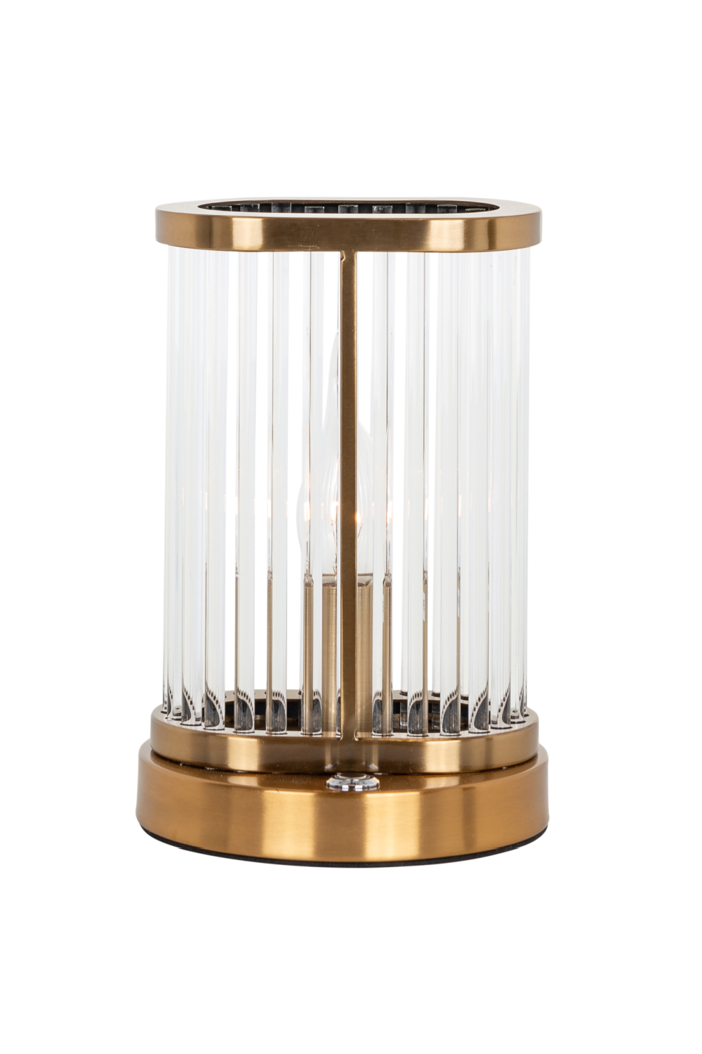 Image of Cylindrical Clear Glass Table Lamp | OROA Jazzlyn