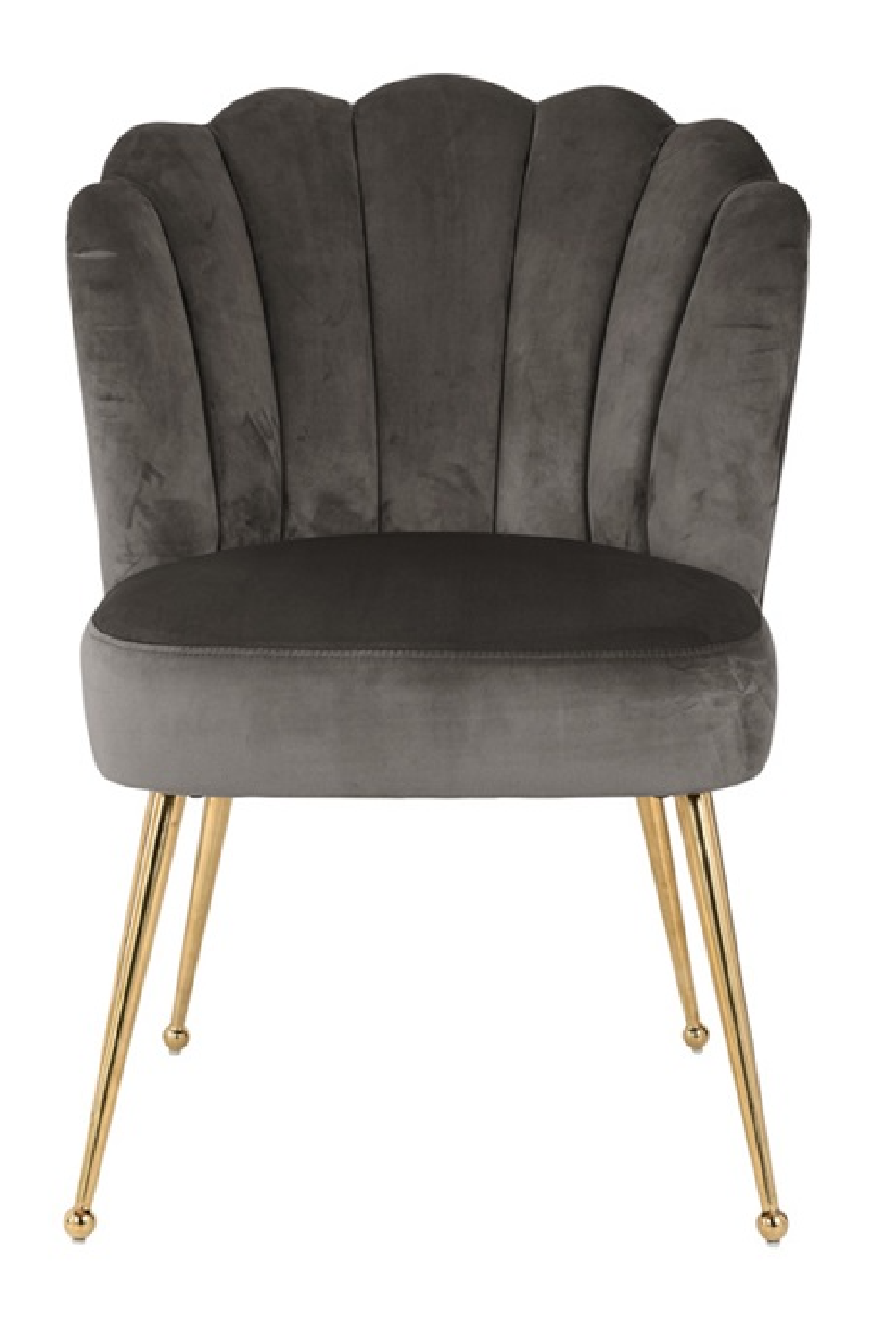 Scalloped Stone Velvet Gold Leg Chair OROA Pippa OROA - OROA